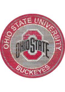 Ohio State Buckeyes Round Heritage Logo Sign