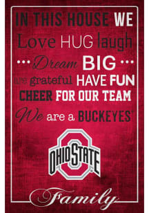 Ohio State Buckeyes In This House 17x26 Sign