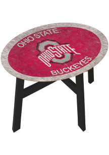 Ohio State Buckeyes Distressed Side Red End Table