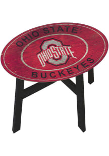 Ohio State Buckeyes Logo Heritage Side Red End Table