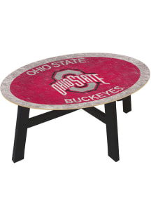 Ohio State Buckeyes Team Color Logo Red Coffee Table