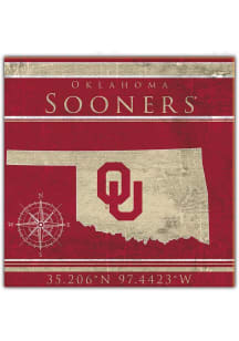 Oklahoma Sooners Coordinates Sign
