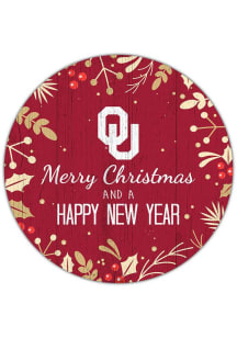 Oklahoma Sooners Merry Christmas and New Year Circle Sign