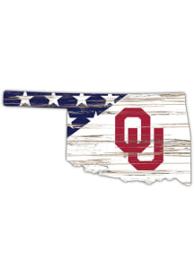 Oklahoma Sooners 12 Inch USA State Cutout Sign