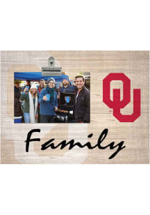Oklahoma Sooners Family Burlap Clip Picture Frame