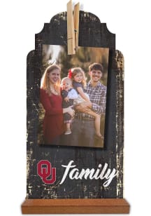 Oklahoma Sooners Family Clothespin Sign