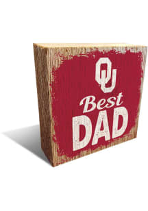 Oklahoma Sooners Best Dad Block Sign