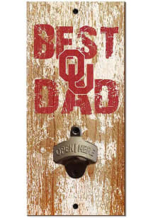 Oklahoma Sooners Best Dad Bottle Opener Sign