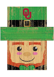 Oklahoma Sooners Leprechaun Head Sign - Red