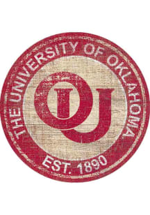 Oklahoma Sooners Round Heritage Logo Sign