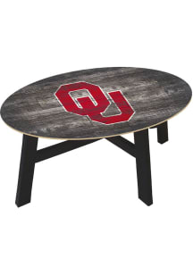 Oklahoma Sooners Distressed Wood Red Coffee Table