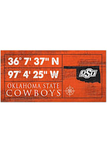 Oklahoma State Cowboys Horizontal Coordinate Sign - Black