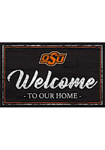 Oklahoma State Cowboys Welcome to our Home 6x12 Sign - Black