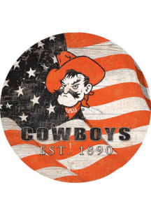 Oklahoma State Cowboys 24in Flag Circle Sign