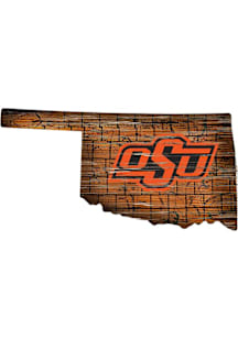 Oklahoma State Cowboys Mini Roadmap State Sign - Black