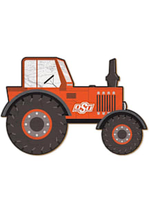 Oklahoma State Cowboys Tractor Cutout Sign - Black