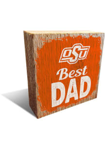 Oklahoma State Cowboys Best Dad Block Sign