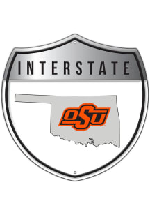 Oklahoma State Cowboys Patriotic Interstate Metal Sign