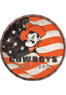 Oklahoma State Cowboys Flag 16 Inch Barrel Top Sign