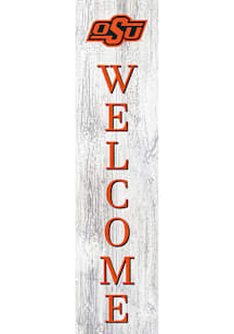 Oklahoma State Cowboys 48 Inch Welcome Leaner Sign - Black