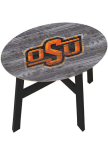 Oklahoma State Cowboys Logo Heritage Side Black End Table
