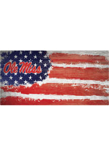 Ole Miss Rebels Flag 6x12 Sign