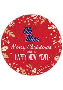 Ole Miss Rebels Merry Christmas and New Year Circle Sign