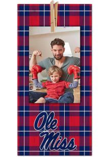 Ole Miss Rebels Plaid Clothespin Sign