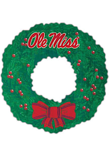 Ole Miss Rebels Team Wreath 16 Inch Sign - Blue