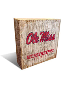 Ole Miss Rebels Logo Block Sign - Blue