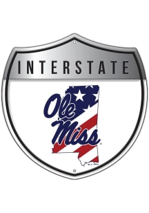 Ole Miss Rebels Patriotic Interstate Metal Sign