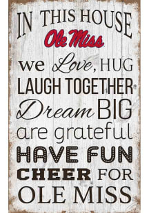 Ole Miss Rebels In This House 11x19 Sign