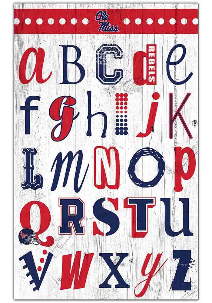 Ole Miss Rebels Alphabet Sign Blue