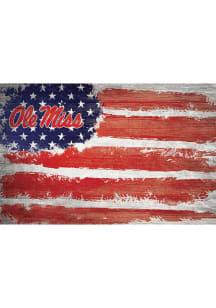Ole Miss Rebels Flag 17x26 Sign