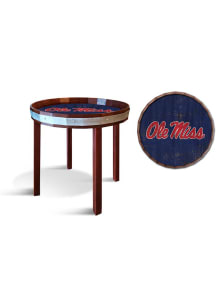 Ole Miss Rebels 24 Inch Barrel Top Side Blue End Table