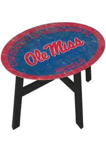 Ole Miss Rebels Distressed Side Blue End Table