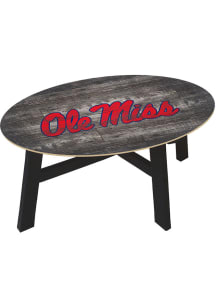 Ole Miss Rebels Distressed Wood Blue Coffee Table