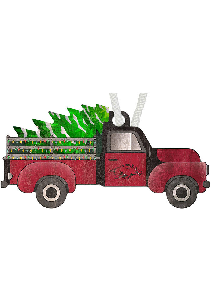 Arkansas Razorbacks Christmas Truck Ornament
