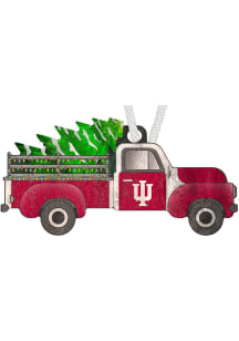 Red Indiana Hoosiers Christmas Truck Ornament
