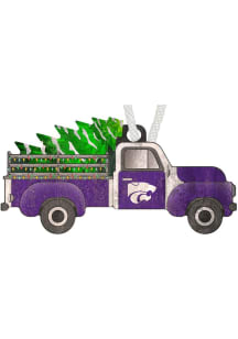 Purple K-State Wildcats Christmas Truck Ornament