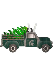 Green Michigan State Spartans Christmas Truck Ornament