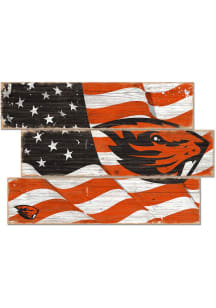 Oregon State Beavers Flag 3 Plank Sign