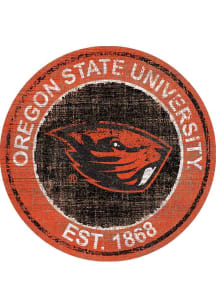 Oregon State Beavers Round Heritage Logo Sign