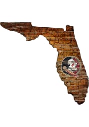 Florida State Seminoles Distressed State 24 Inch Sign