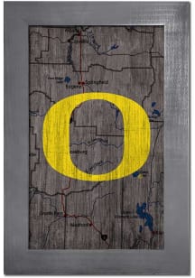Oregon Ducks City Map Sign