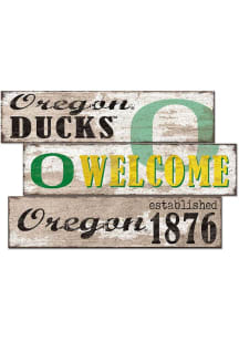 Oregon Ducks Welcome 3 Plank Sign