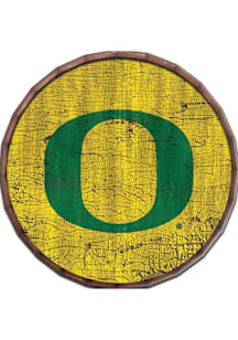 Oregon Ducks Cracked Color 16 Inch Barrel Top Sign - Green