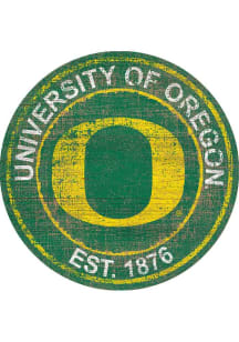 Oregon Ducks Round Heritage Logo Sign