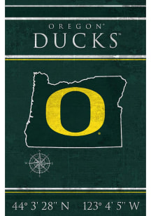 Oregon Ducks Coordinates 17x26 Sign