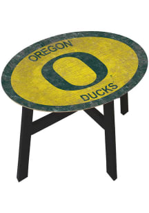Oregon Ducks Distressed Side Green End Table